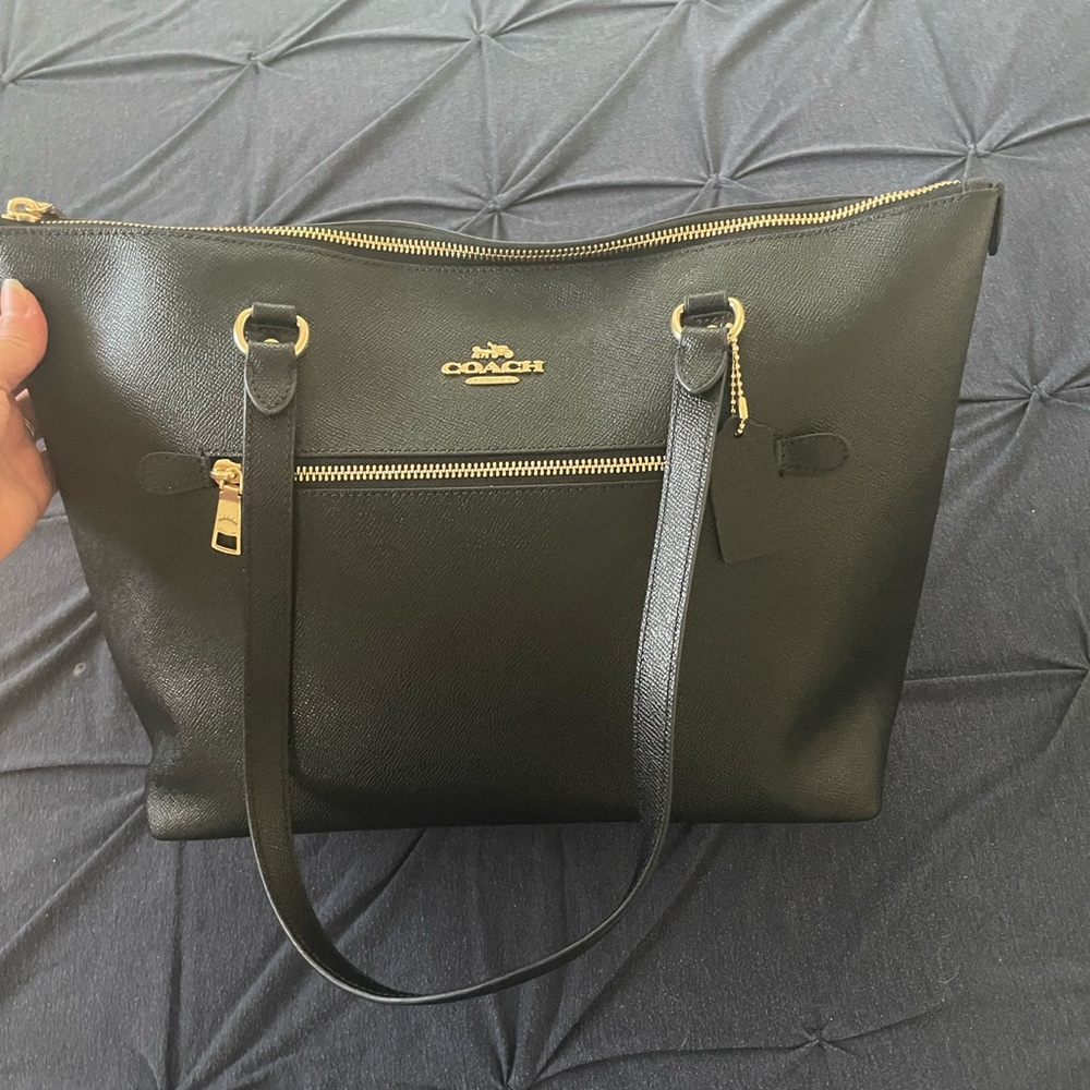 EUC Coach Crossgrain Leather Gallery Tote Black
